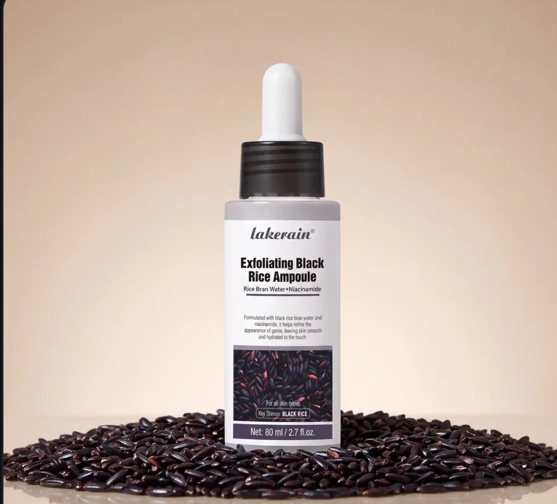 Ampoule Exfoliante au Riz Noir – Eau de Son de Riz + Niacinamide